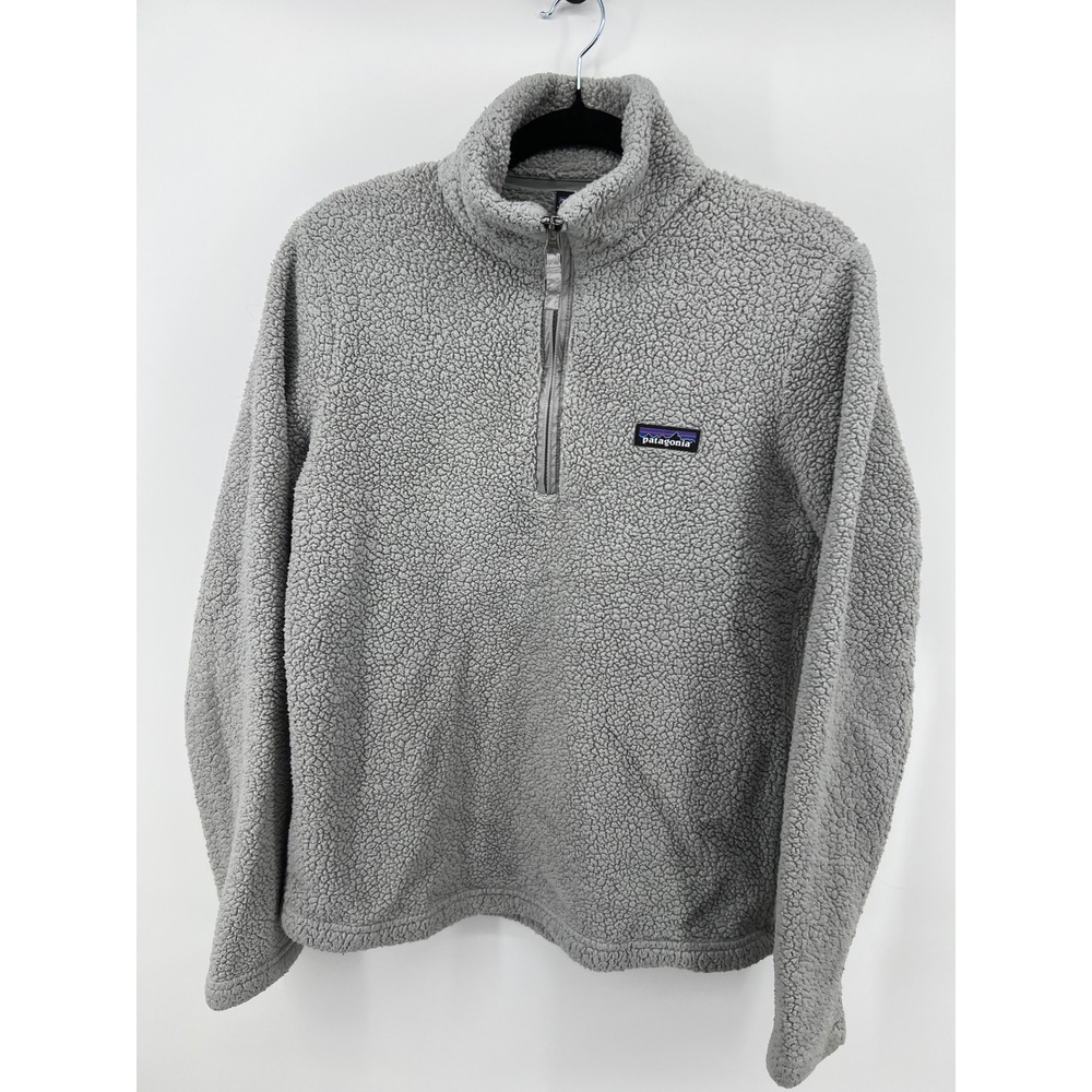 Patagonia Los Gatos 1/4 Zip Fleece Pullover Grey Sherpa Women Medium